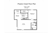Preston Creek 1 bdr 1 bath floorplan